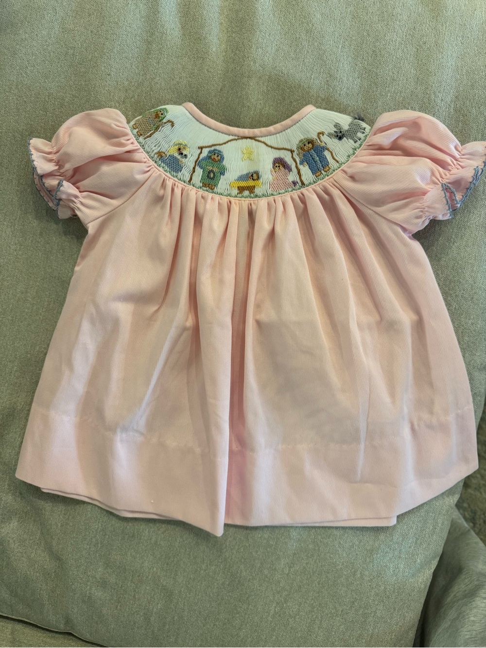 Smocked Pink Short-Sleeve Baby Top